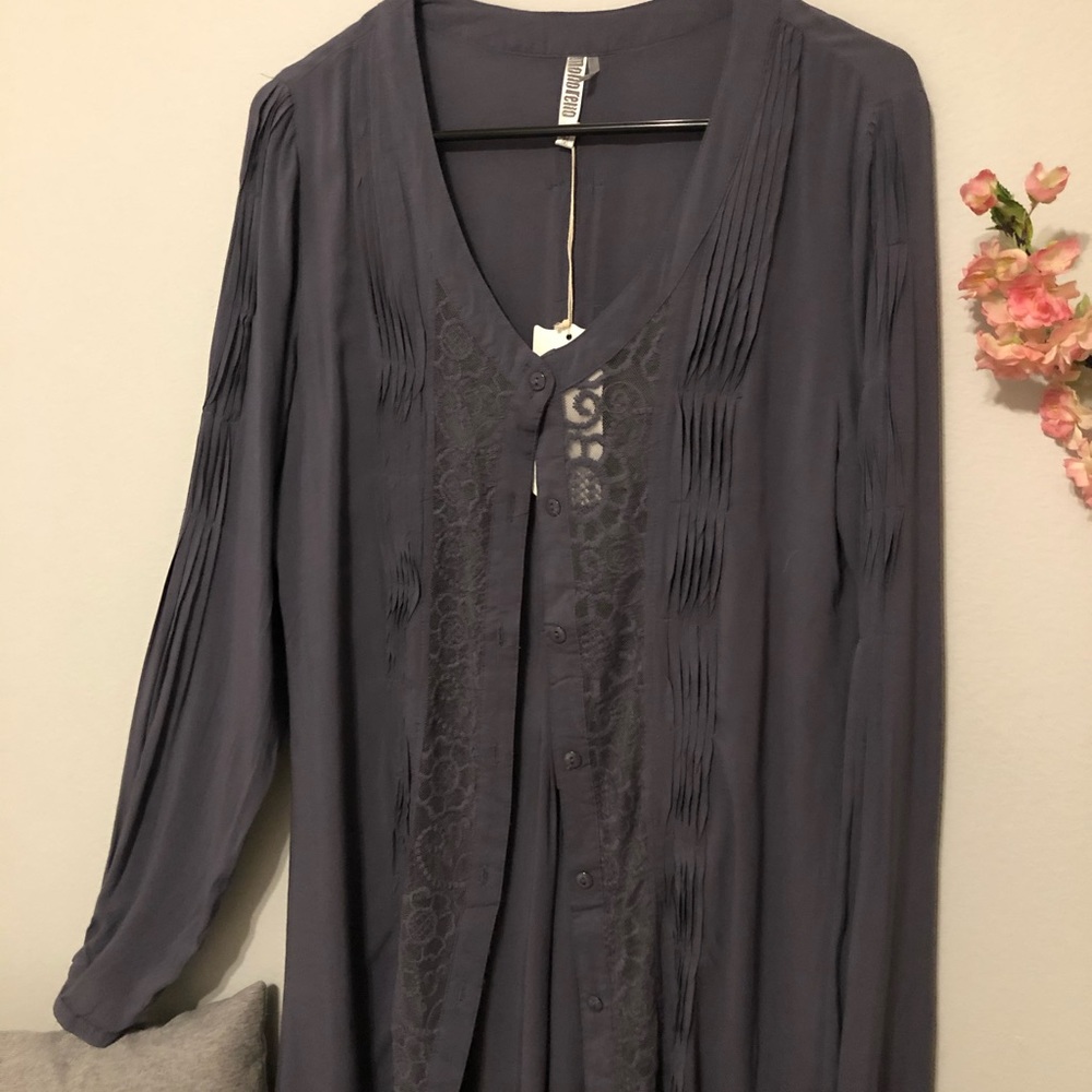 Gray long blouse - Picture 2 of 7